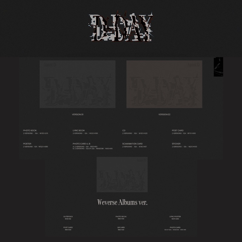 (READY STOCK) OFFICIAL SUGA l AGUST D SOLO ALBUM [D-DAY]