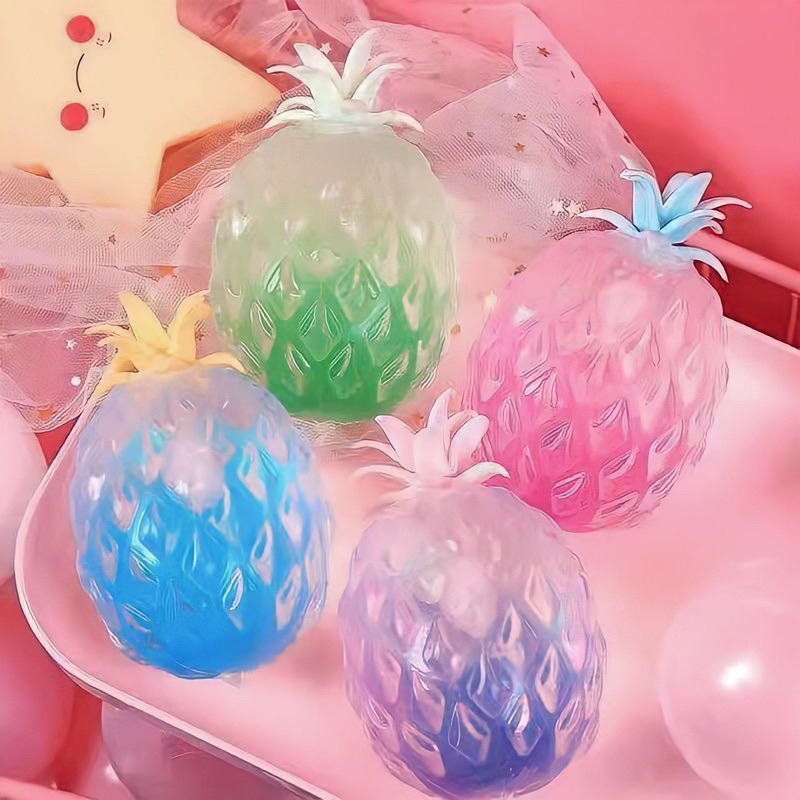 Mainan Squishy Glitter Mainan Nenas Glitter Pencet Anti Stress By MITRA
