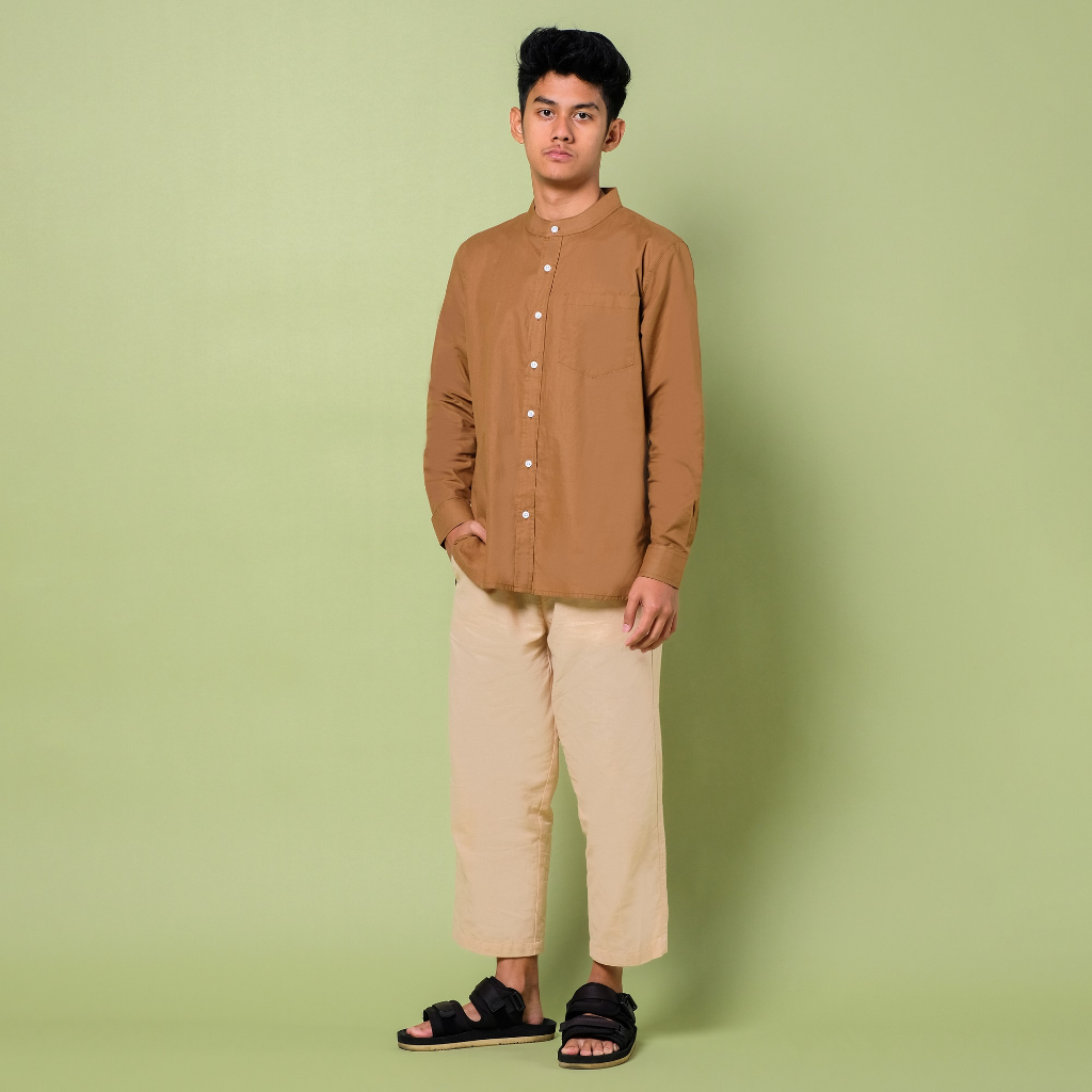 Orca Kemeja Panjang Basheer Shirt Hazel Brown