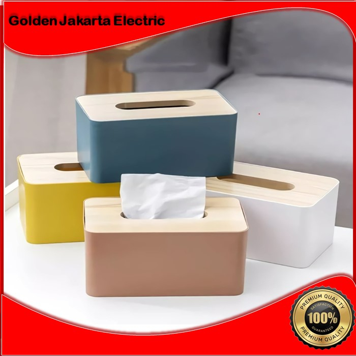 Kotak Tisu Kayu Tissue Box dengan Holder