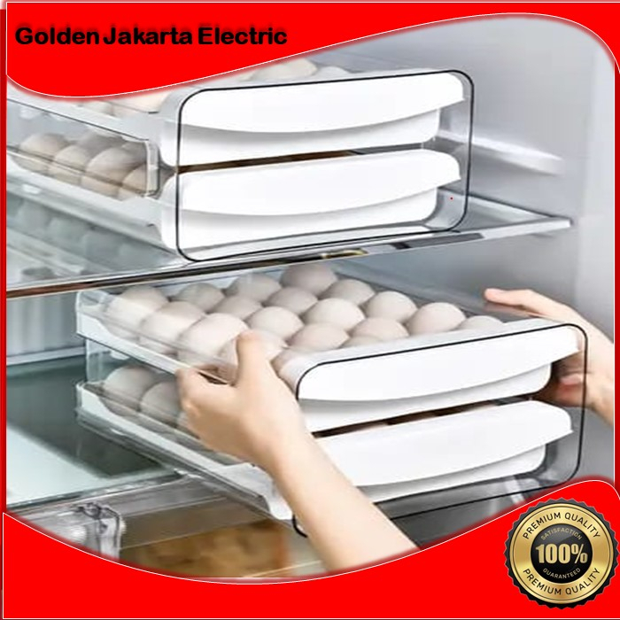 Tempat Penyimpanan Telur C31 Kotak Telur Rak Telur Egg Storage Box 2 Tingkat