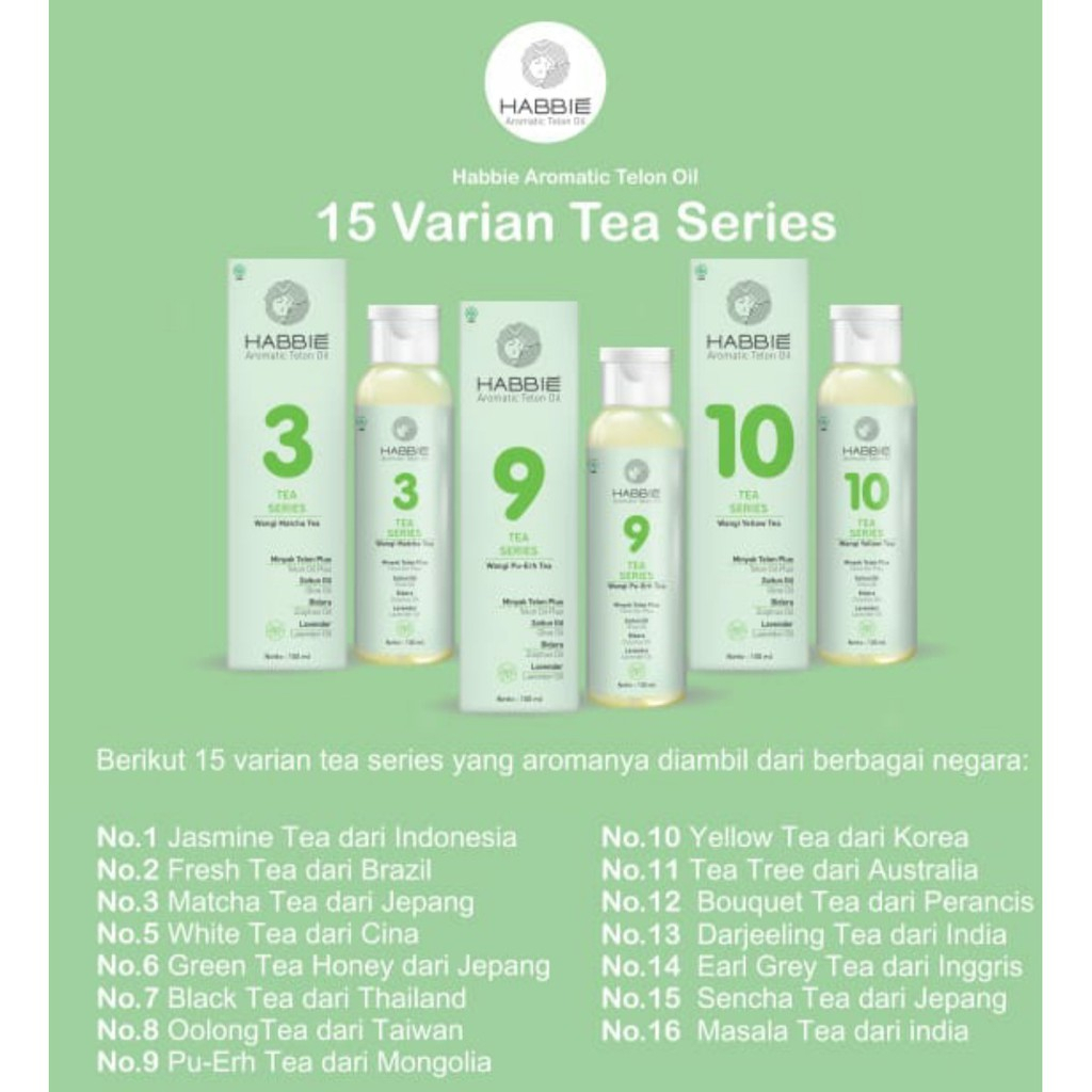 Habbie Minyak Telon Aromatic Flower / Tea Series 100ML | Minyak Telon Bayi