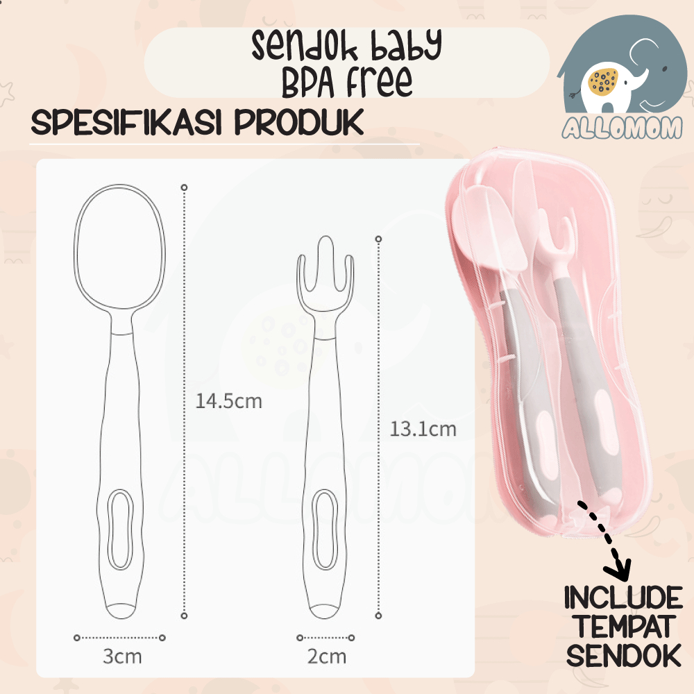 Alat Makan Bayi / Sendok Garpu Baby / Anak Lentur Belajar Makan Bahan Silikon