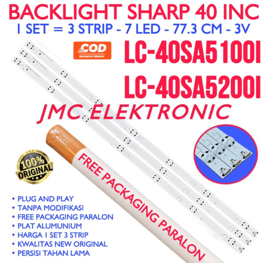 BACKLIGHT TV LED SHARP 40 INCH LC-40SA5100I LC-40SA5200I LC-40SA5100 LC-40SA5200 LC40SA5100I LC40SA5