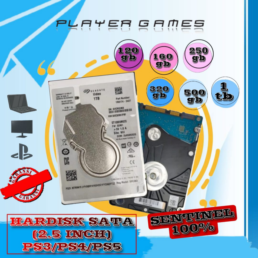 HDD 500GB / 1TB / 2TB SATA 2,5INCH GARANSI HARD DISK SEAGATE