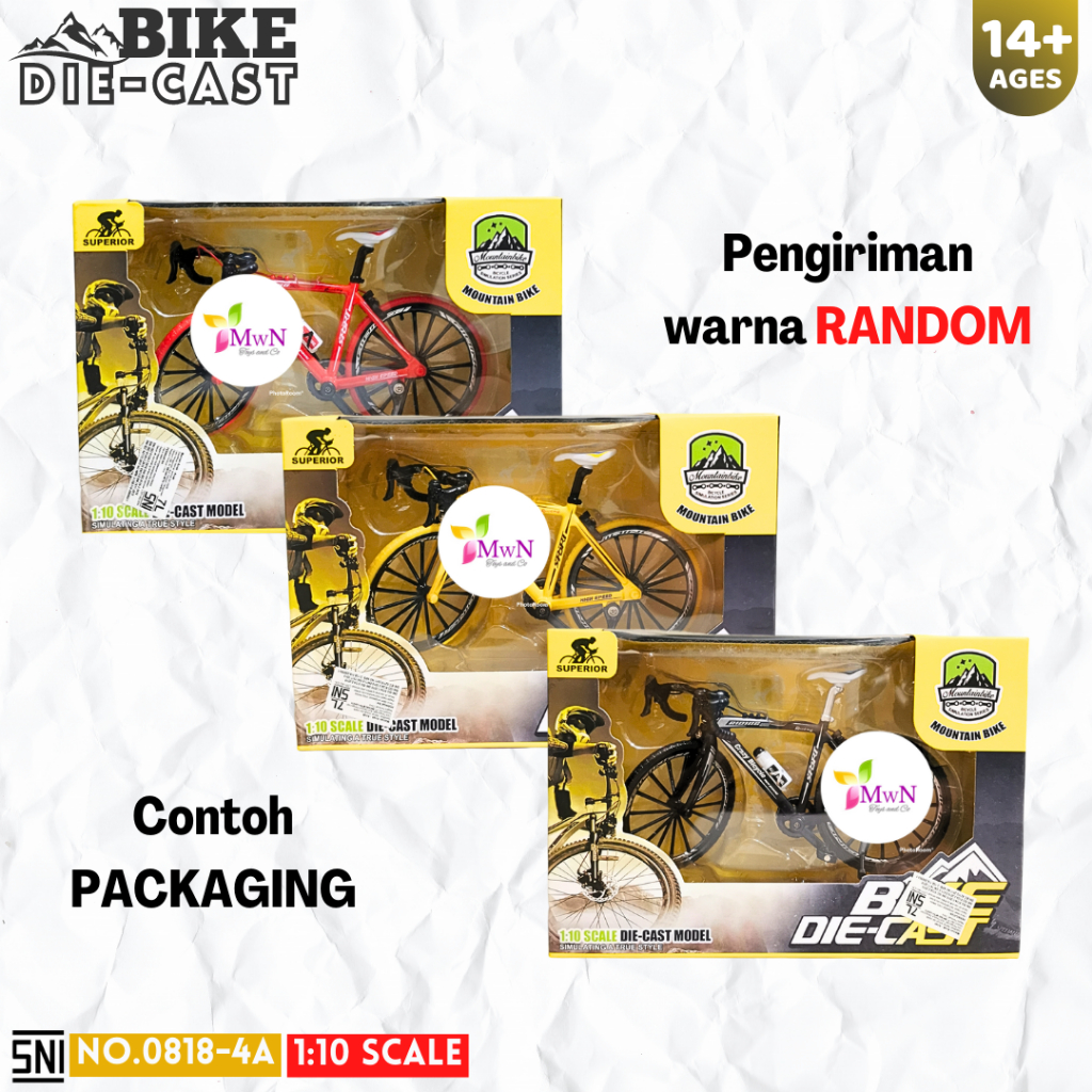 MWN Mainan Die Cast Mountain Bike Sepeda Gunung No.0818-4A