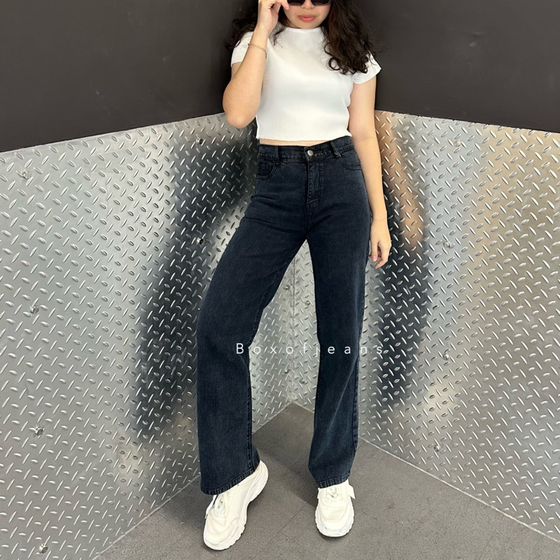 Boxofjeans - Hotty cullote jeans - SNOW BLACK