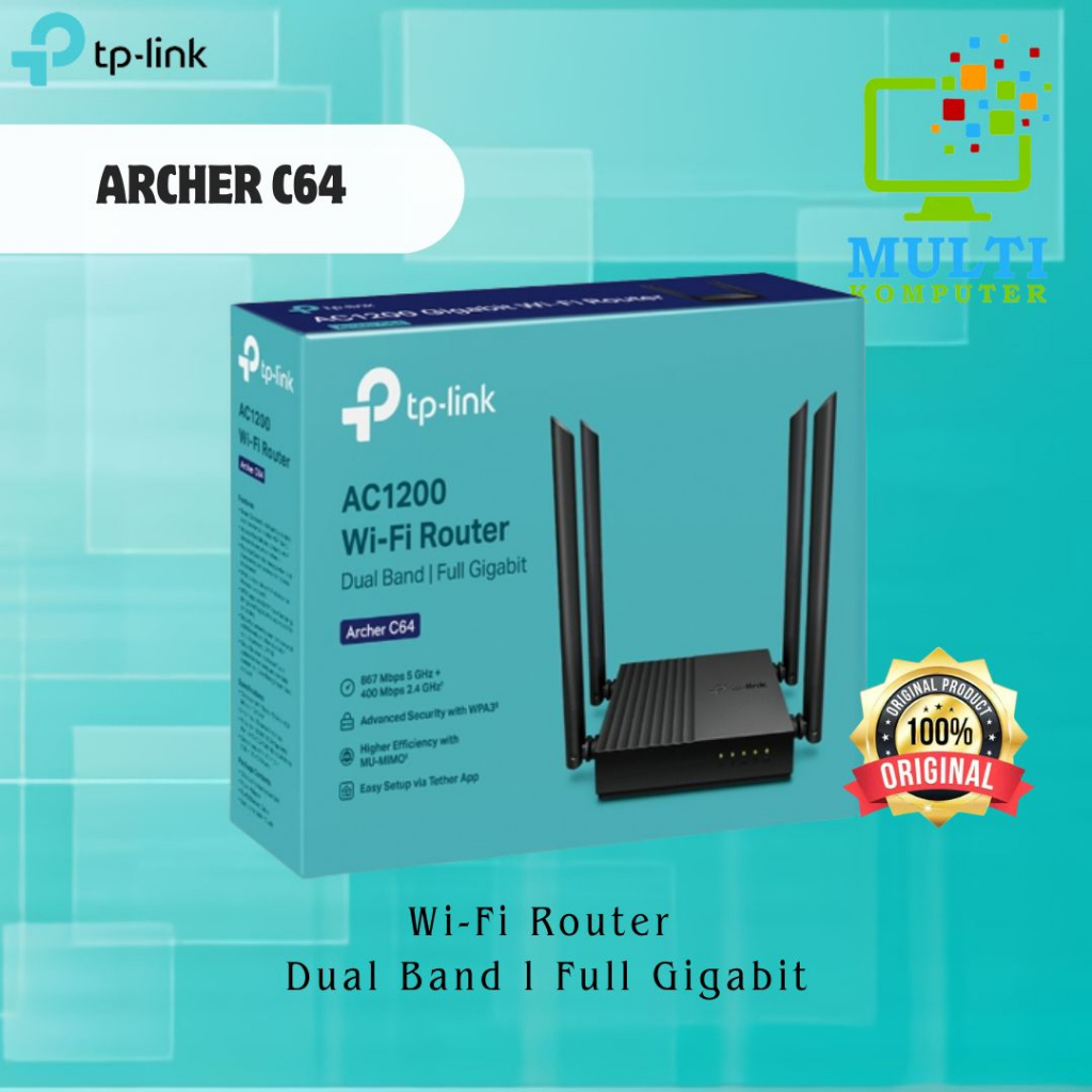 Tp-link Archer C64 AC1200 Wireless MU-MIMO WiFi Router