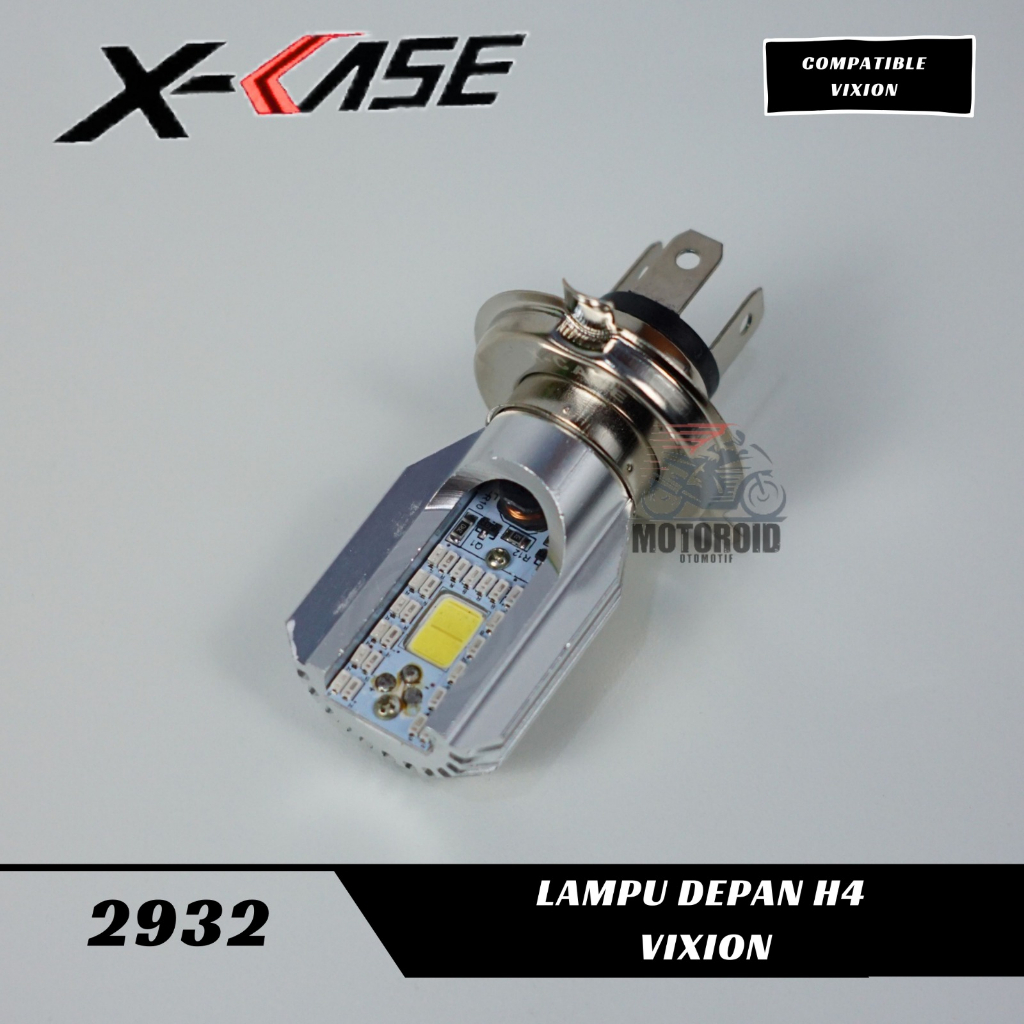 Lampu Motor H4 DC Tembak Depan Headlight 1PC LED Super Terang Putih Universal