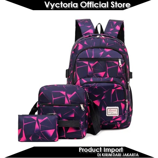 (COD) Vyctoria VOS1996 Tas Ransel Fashion Wanita Cantik 3in1 Import Promo JTF1996 1996