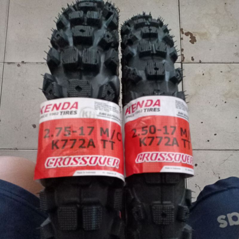 ban trail kenda ring 17 sepasang depan dan belakang ukuran 250/17 dan 275/17