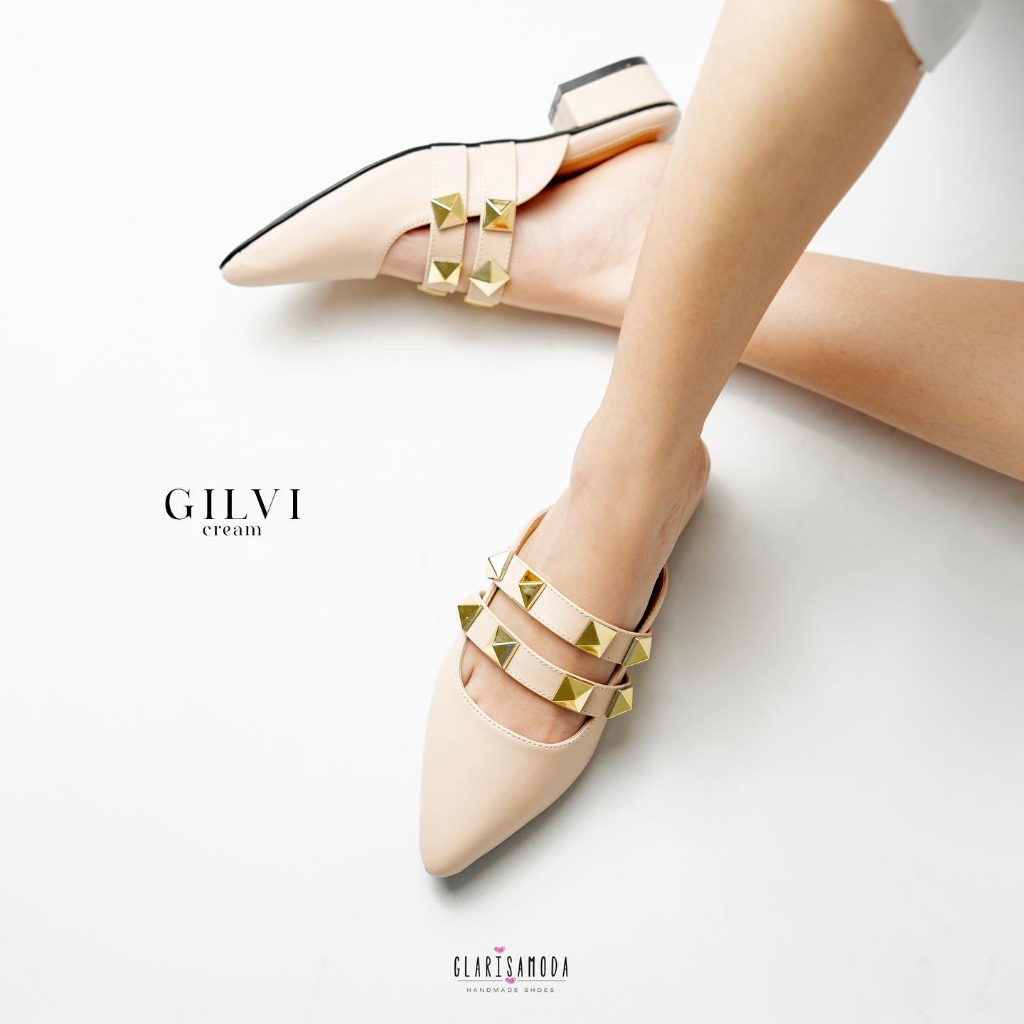 GLARISAMODA Gilvi heels 3cm / heels wanita / sepatu wanita mules nyaman empuk / heels spike