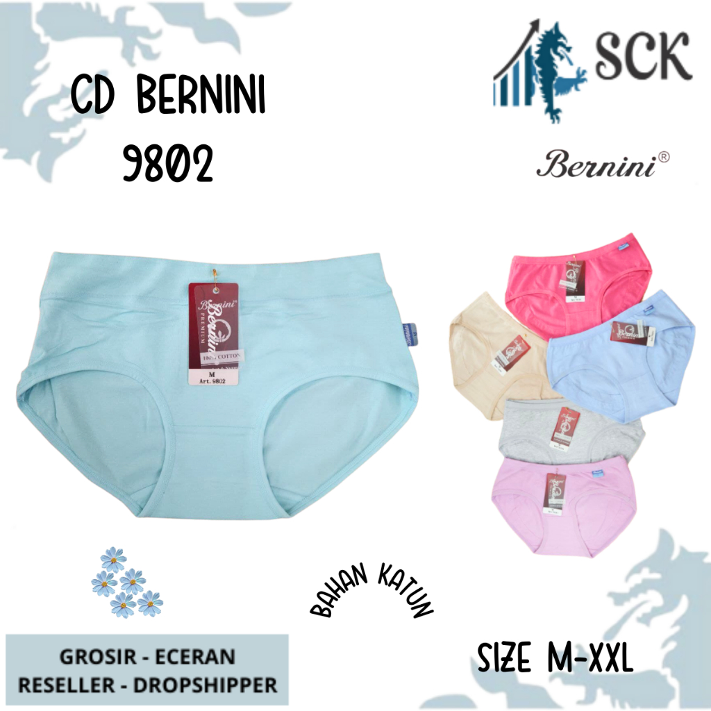 CD Wanita BERNINI 9802 Bahan Katun Premium / Pakaian Dalam Wanita Seamless - sckmenwear GROSIR