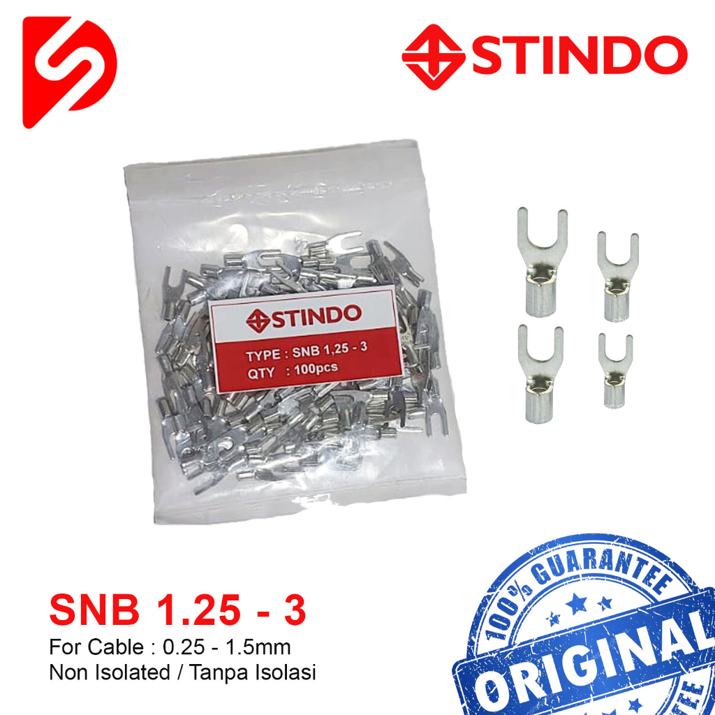 Skun Y Polos 1.5mm SNB1.25-3 Skun Garpu Non Insulated 1,5mm SNB1,25-3