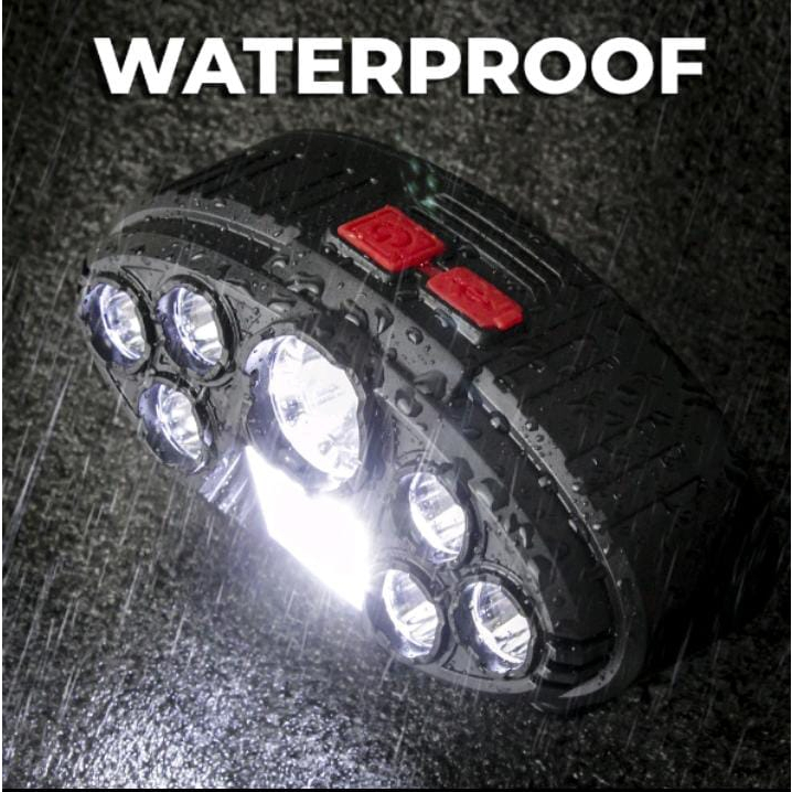*BISA COD* SENTER KEPALA 7 Mata LEd + 8 Cob - Senter Kepala super Terang CL T23