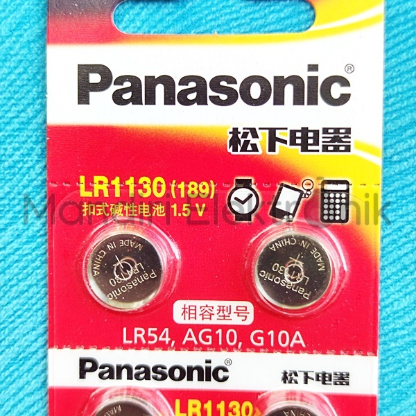 Baterai Panasonic LR1130 389 AG10 LR54 SR54 Batre Kancing LR 1130 Original Baterai Jam Kalkulator 1.5V