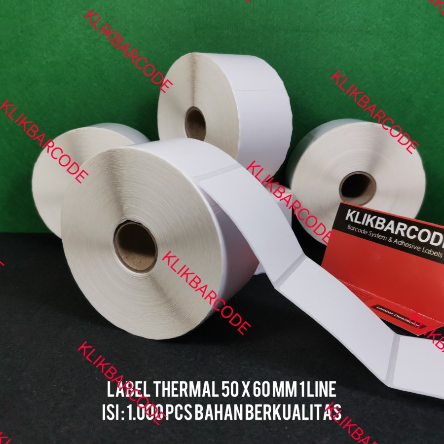 

thermal 5x6 cm 50 x 60 mm, 1baris, @1000 pcs, top coat