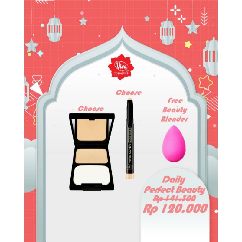 Paket 1 Perfection Two Way Cake Premium 1  Perfect Cover Concealer viva