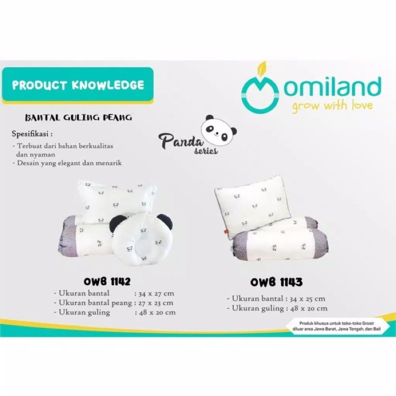 Omiland Bantal Guling Set Panda Series OWB 1143 Bantal Guling Bayi