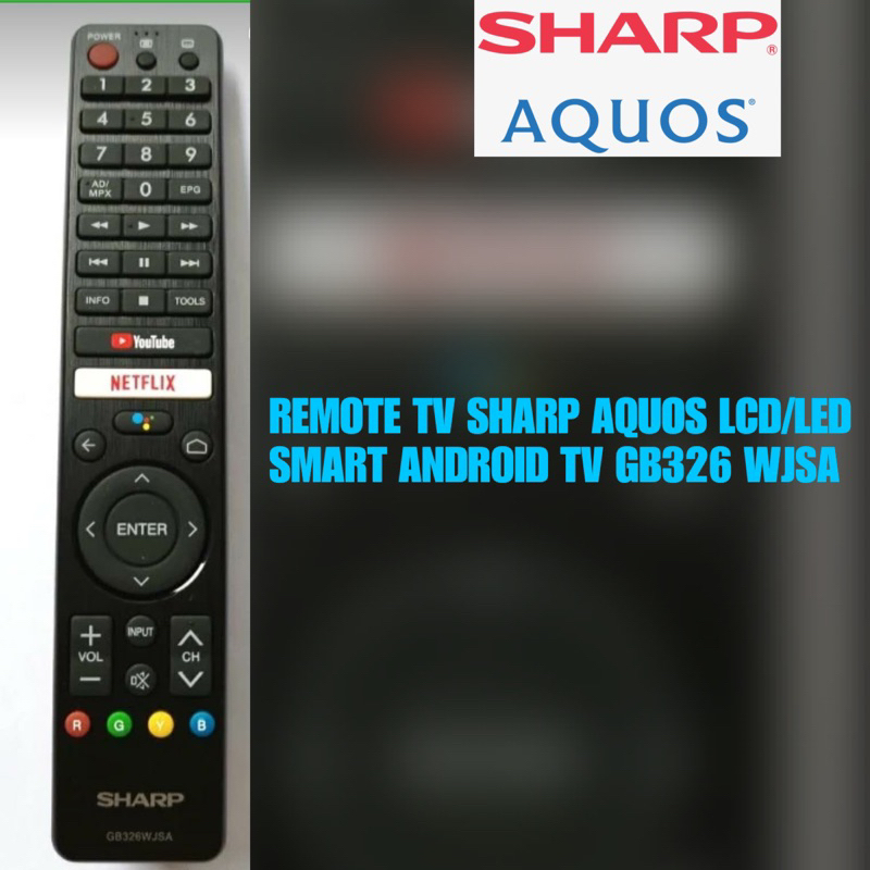 Remot TV Sharp AQUOS LCD LED Smart Android TV GB326WJSA