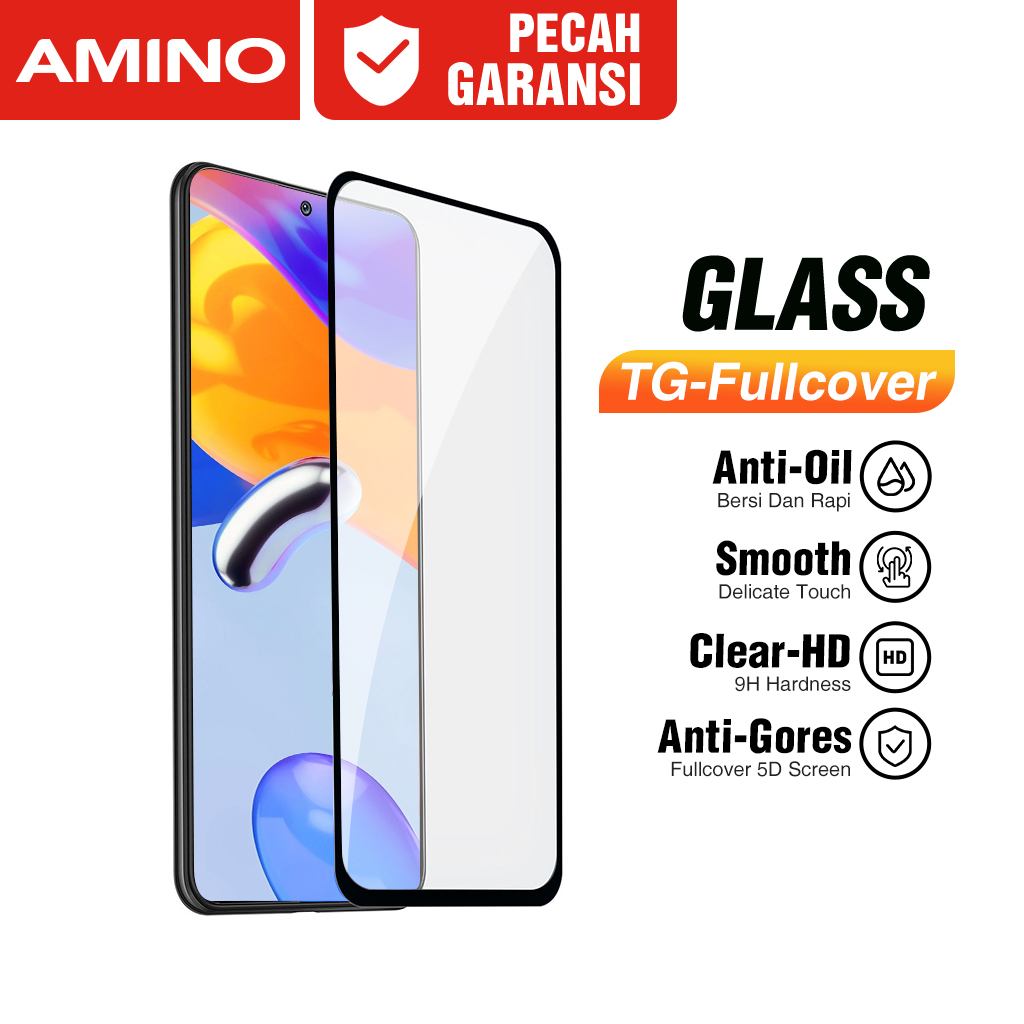 AMINO Tempered Glass 5D Untuk xiaomi 13T / Poco F5 X5 / Redmi Note 12 Pro / Poco X6 Pro X3 F4 M6 Pro / Redmi Note 13 9 Pro / 9 Pro Max / Poco M4 Pro / 12T /12T Pro / 11T /11T Pro / Redmi Note 11 Pro 5G / Redmi Note 11S Fullcover Premium Glass Full Screen