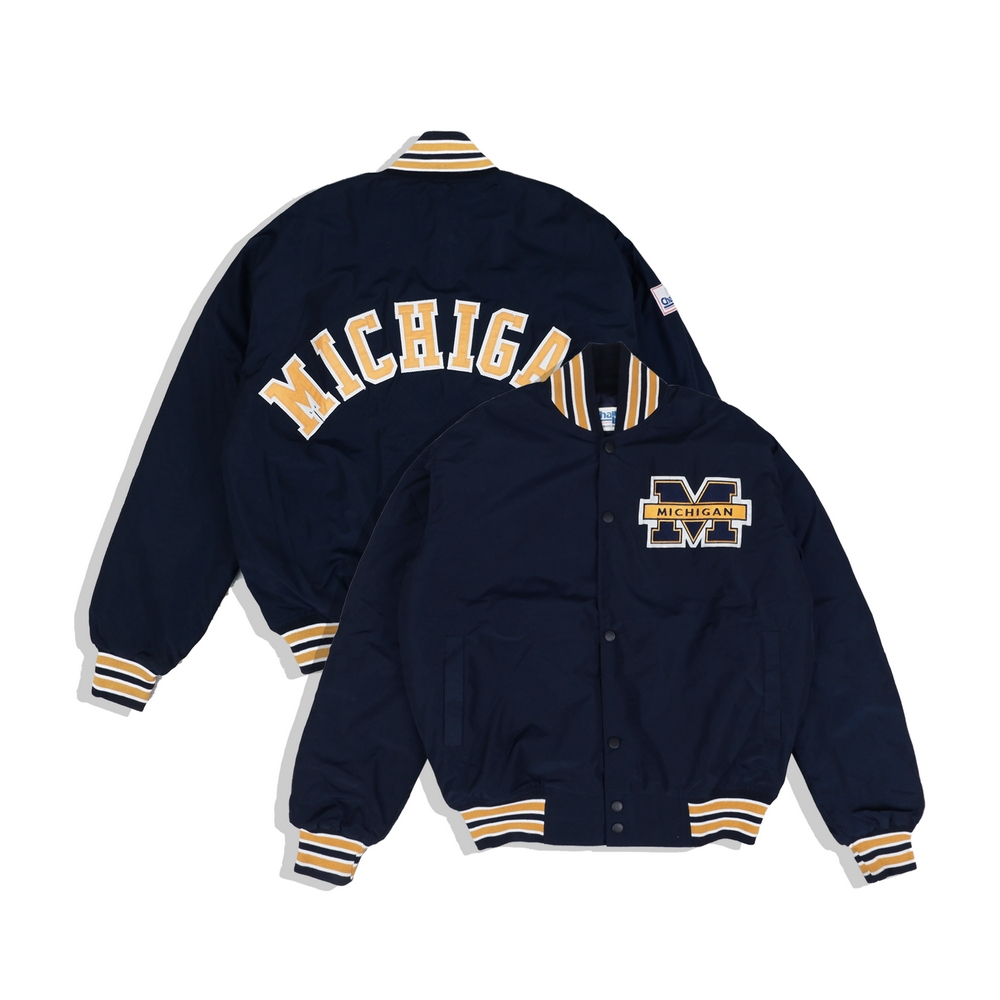 VARSITY JACKET MICHIGAN UNIVERSITY M AMERICAN FOOTBALL VINTAGE FULL TAG LABEL