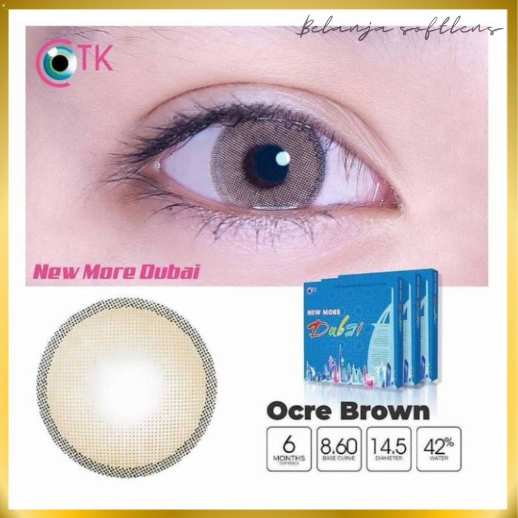 {BISA COD} SOFTLENS NEW MORE DUBAI OCRE BROWN BY CTK NORMAL MINUS -0.50 SD -6.00