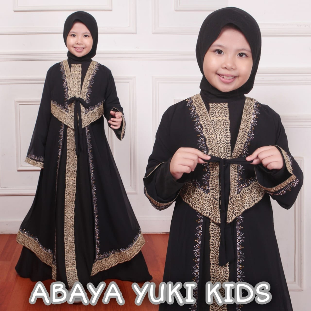 Gamis turki arab anak perempuan / dress lebaran anak kekinian / ABAYA YUKI KIDS