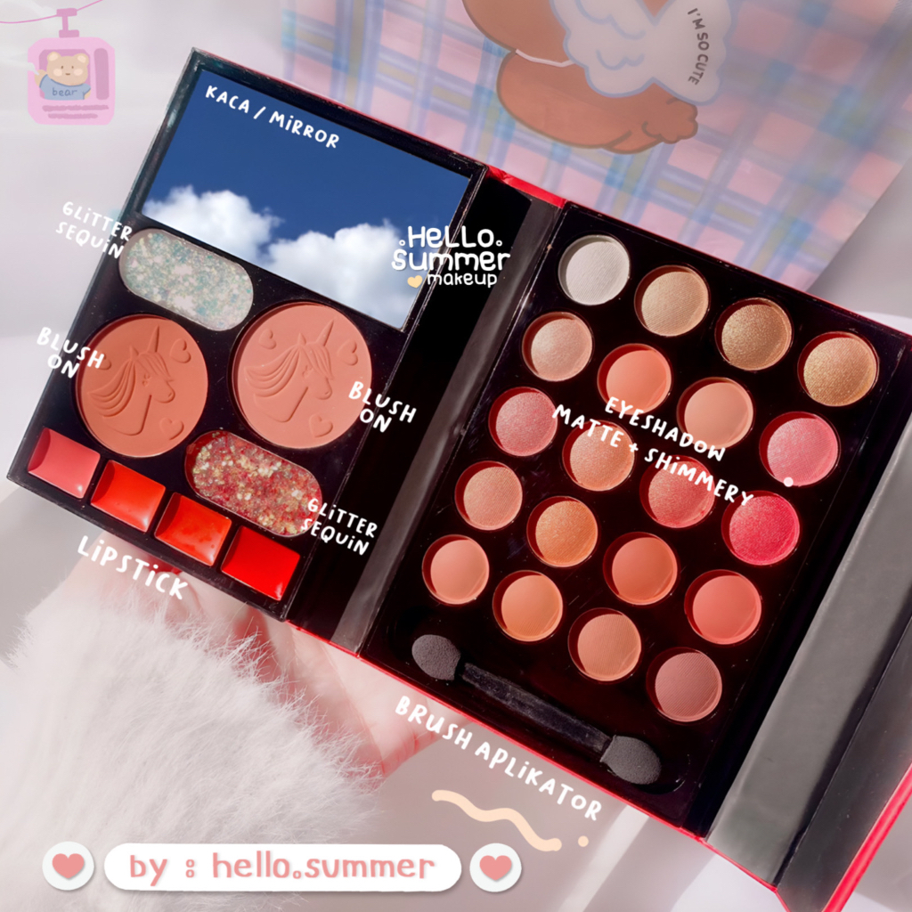 MILA COLOR Book Dairy Makeup Eyeshadow Blush Lipstick Palette