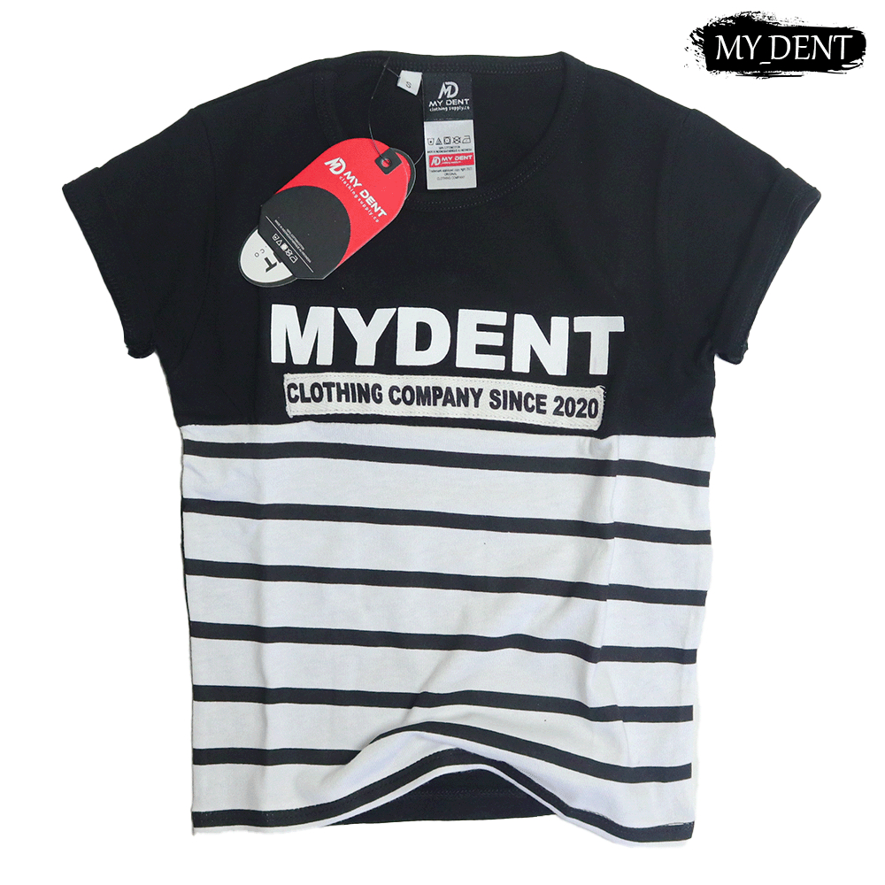 Baju Anak Laki Laki Distro Stripe Mydent Umur 1-17 Tahun Bahan Cotton 30S