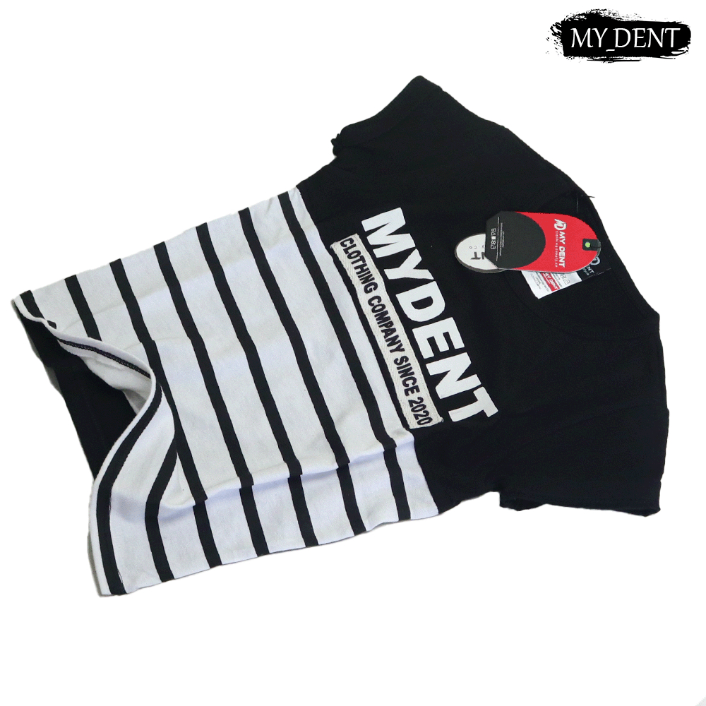 Baju Anak Laki Laki Distro Stripe Mydent Umur 1-17 Tahun Bahan Cotton 30S