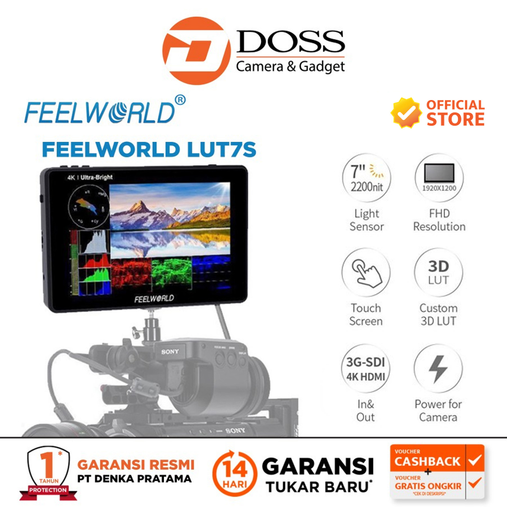 FeelWorld  Monitor Kamera Eksternal / FeelWorld LUT7S 7inch 4K HDMI & SDI