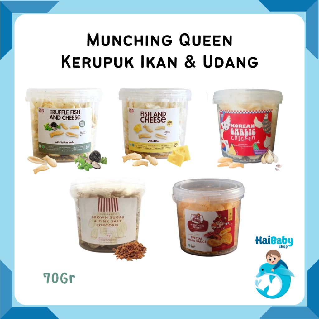 

Munching Queen Fish And Cheese Crackers Original/Truffle Fish And Cheese Crackers 70gr