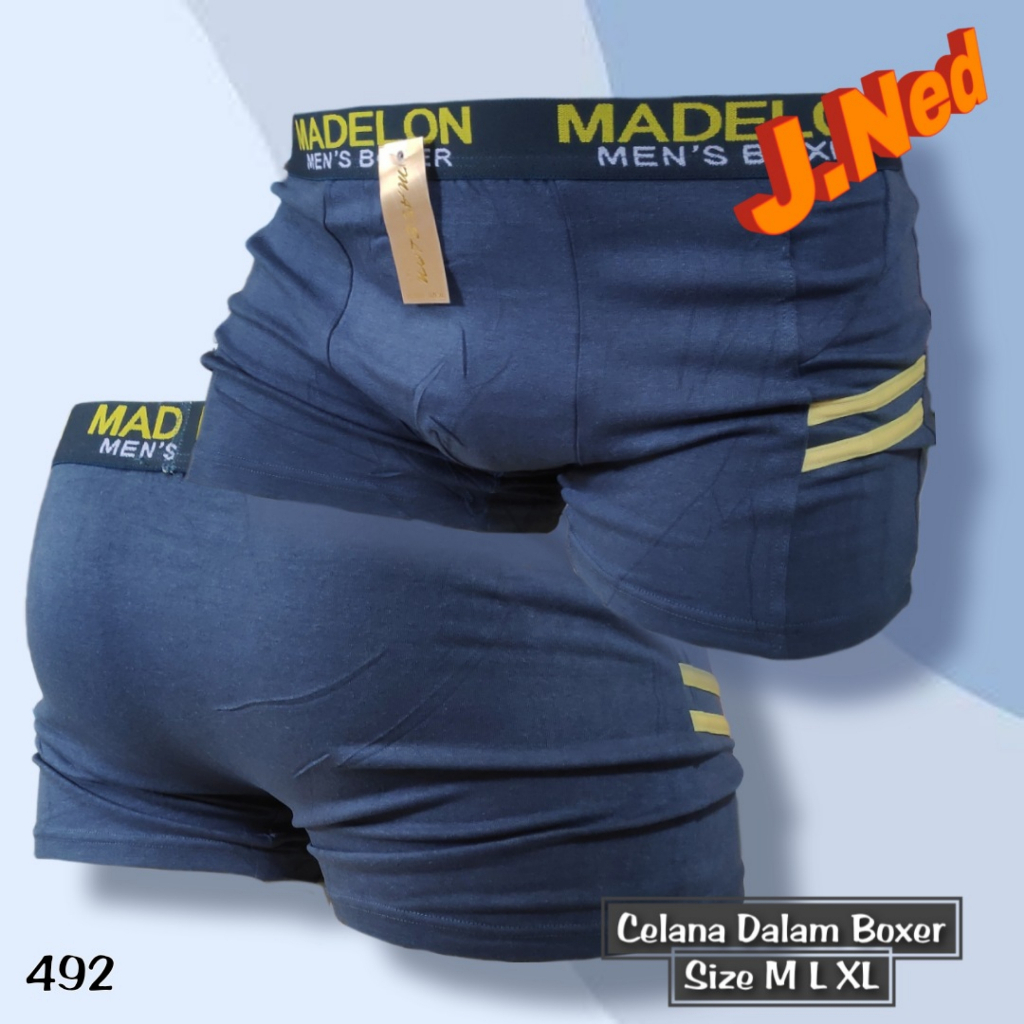 J492 -  CELANA DALAM PRIA BOXER MADELON SIZE M - XL