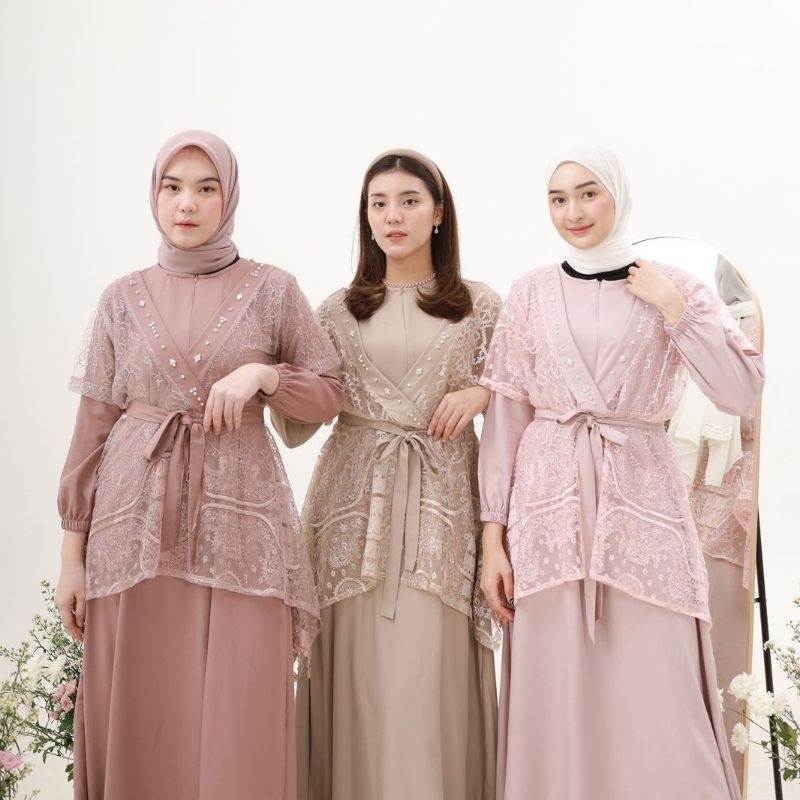 [CEK SHOPEE VIDEO] Jovanka Ilyana Dress - Gamis Brukat - Dress Muslim Brukat - Gamis Organza - Dress