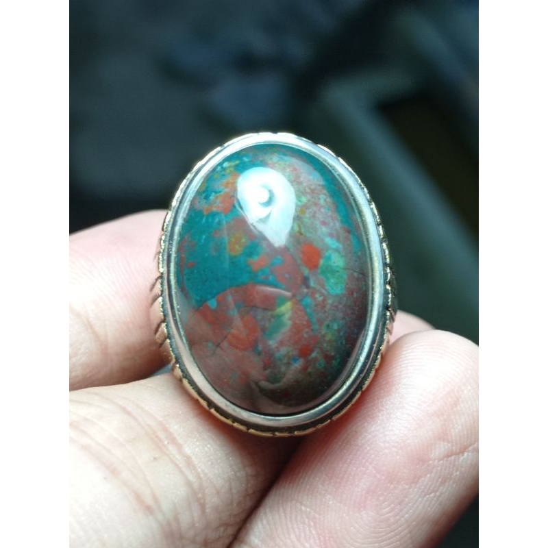 cincin batu akik pancawarna multycolor klawing antik super lain bacan phyrus garut