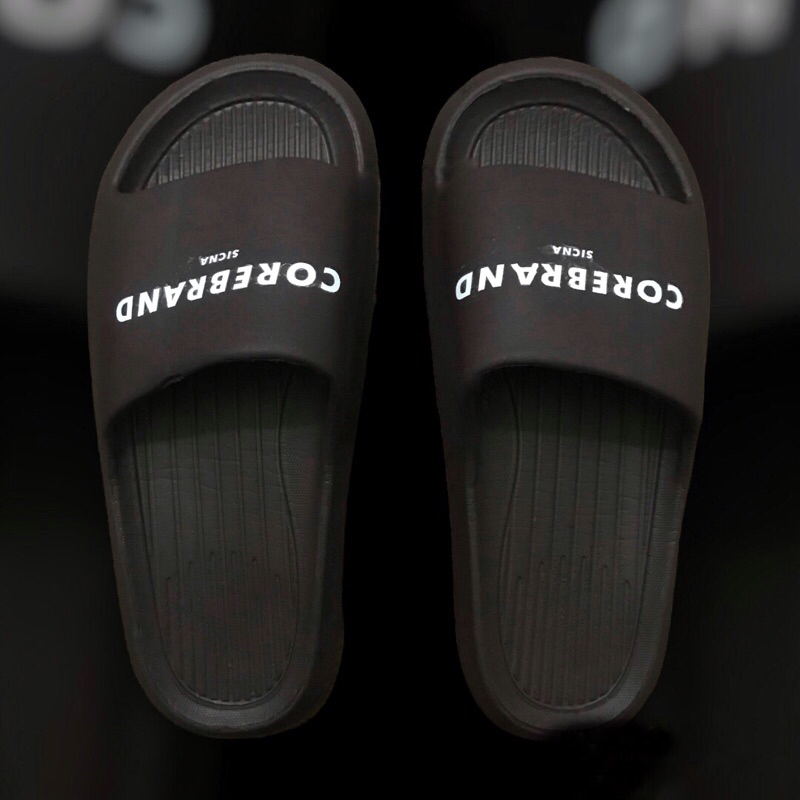 corebrand sandal slide - brown font corebrand sicna