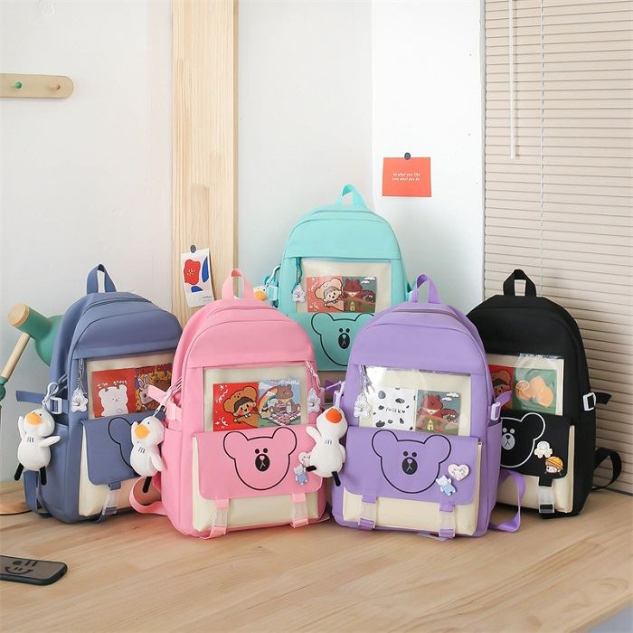 GI 12471 RISCE TAS 5IN1 RANSEL IMPORT WANITA CEWEK PEREMPUAN JAKARTA BATAM SEKOLAH KULIAH LES SD SMP SMUJT