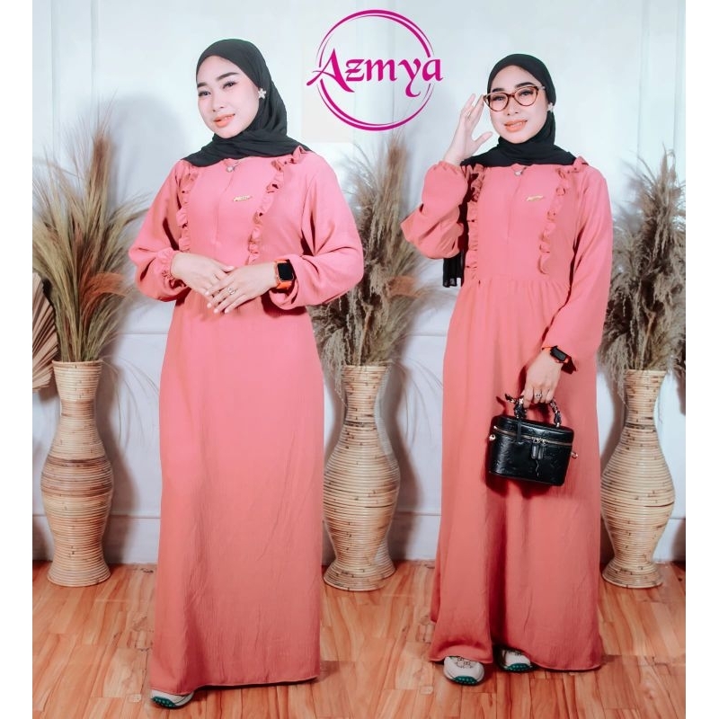 Gamis midi pinggir linen angel
