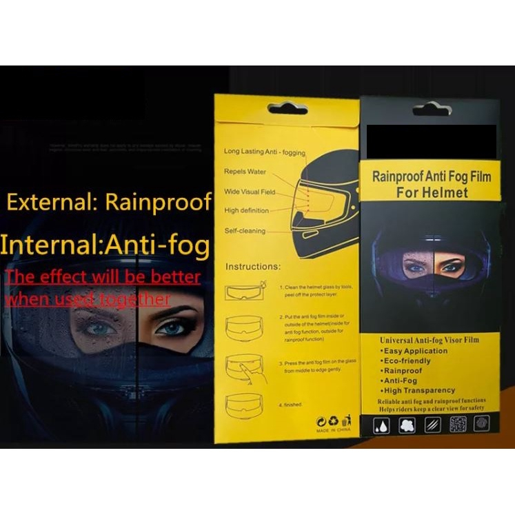 STICKER ANTI FOG / ANTI RAIN HELM STIKER ANTI FOG HELM ANTI AIR ANTI KABUT, HUJAN DAN EMBUN WATERPROOF