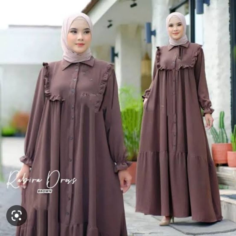 Gamis chrisdian crincle airflow premium warna pink