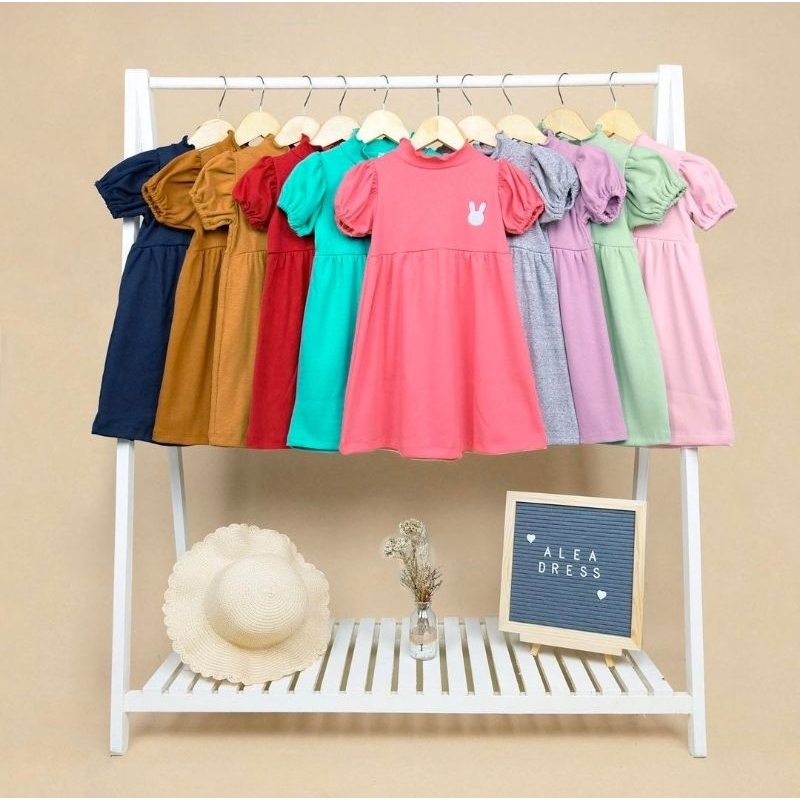 CILUKBA KIDS I ALEA DRESS Dress Anak Perempuan Bahan Kaos Rib Usia 1 - 5 Tahun