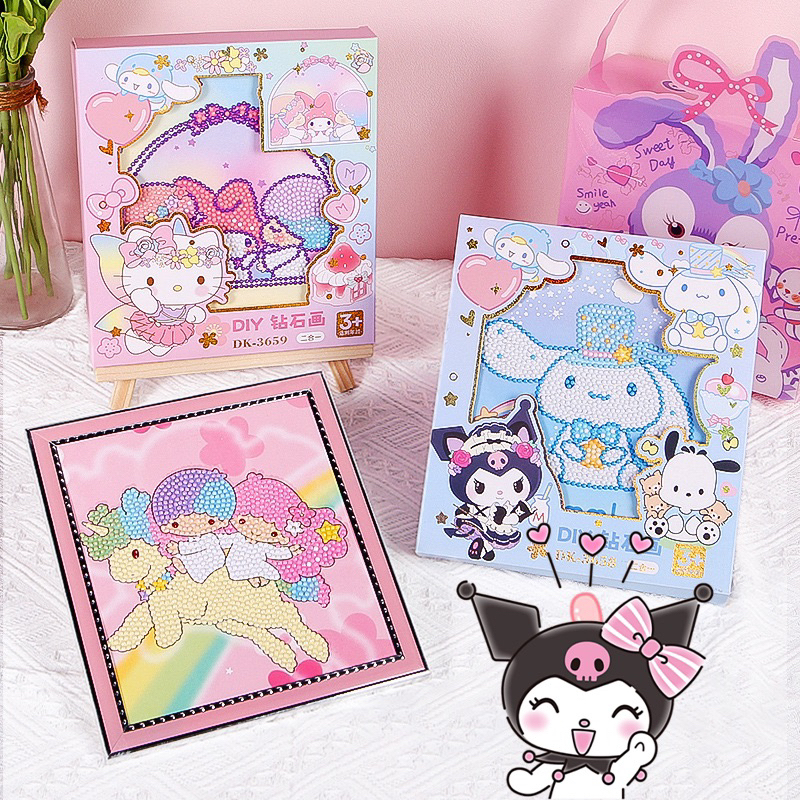 Mainan Kado Anak Frame DIY Stiker Diamond Besar Painting Karakter