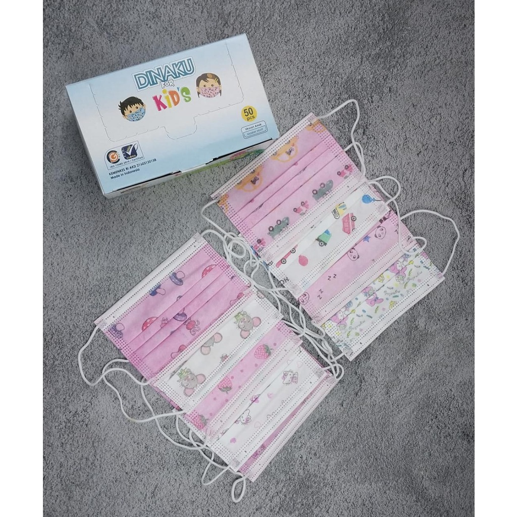 Masker Medis Anak Dinaku Motif 3 ply