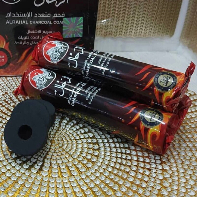 Arang Magic AISYAH &amp; ARRAHAL HITAM Areng Pembakar Bukhur DUPA Charcoal Areng Magic Roll