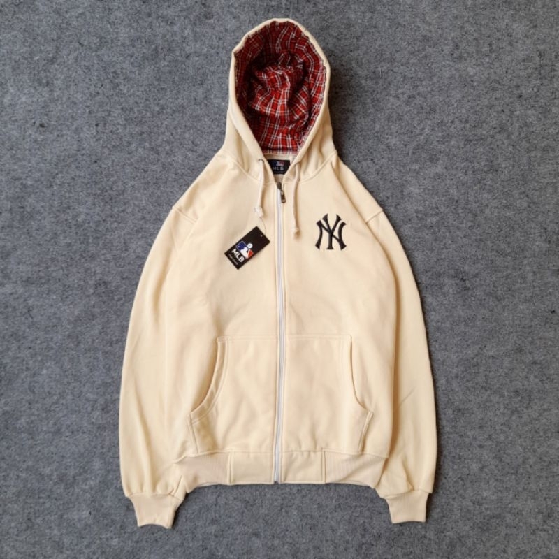 ZIPPER HOODIE JAKET MLB x NEW ERA CREAM FULLTAG &amp; LABEL