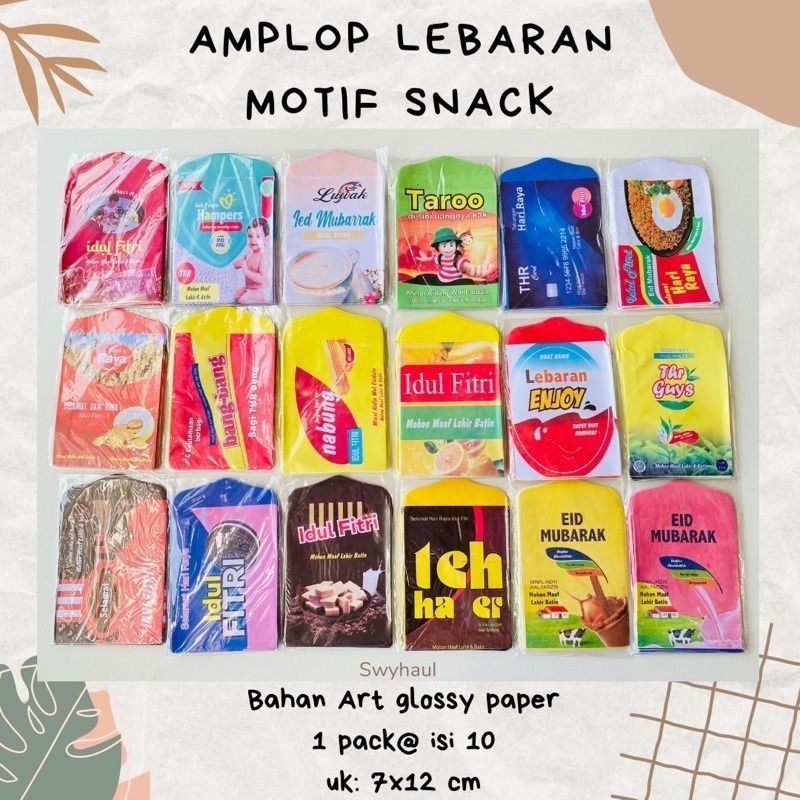 

ANGPAO LEBARAN 2023 / AMPLOP LEBARAN SNACK / ISI 10PC