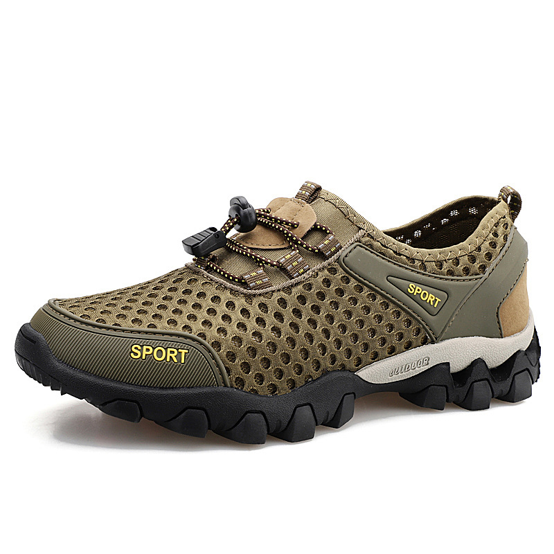 Leedoo Sepatu Hiking Pria Kasual Sepatu Sneakers Sepatu Gunung Outdoor Adventure Touring Shoes MH205 Army
