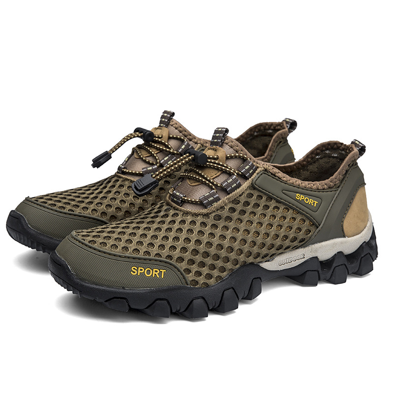 Leedoo Sepatu Hiking Pria Kasual Sepatu Sneakers Sepatu Gunung Outdoor Adventure Touring Shoes MH205 Army