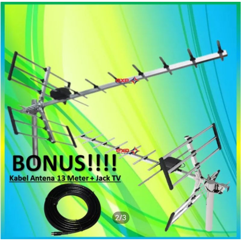 Antena Digital Cocok Semua Merk Tv Led Lcd Tabung + Kabel 10 meter